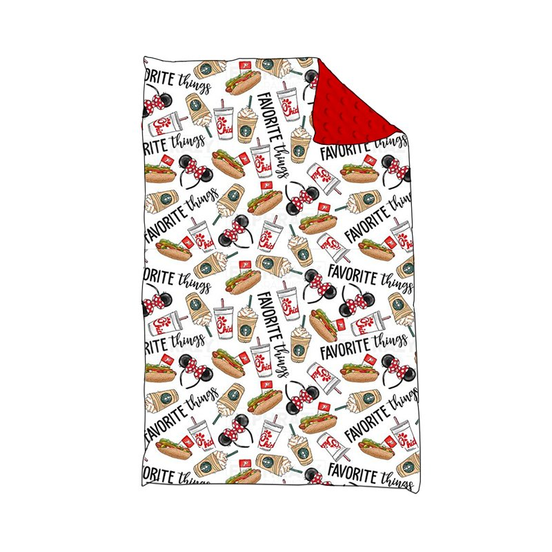 Baby Alphabet Burger Cola Pattern Boutique Blanket