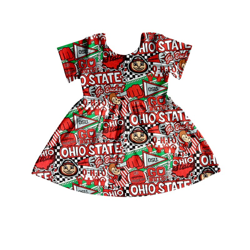 Team Letters Red Short Sleeve Boutique Dress