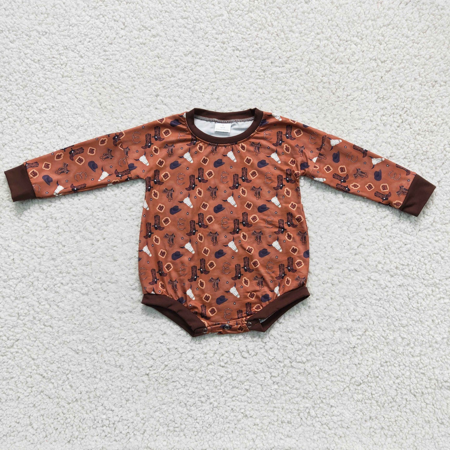 LR0225 baby clothing long sleeve bodysuit milk silk baby romper cow print