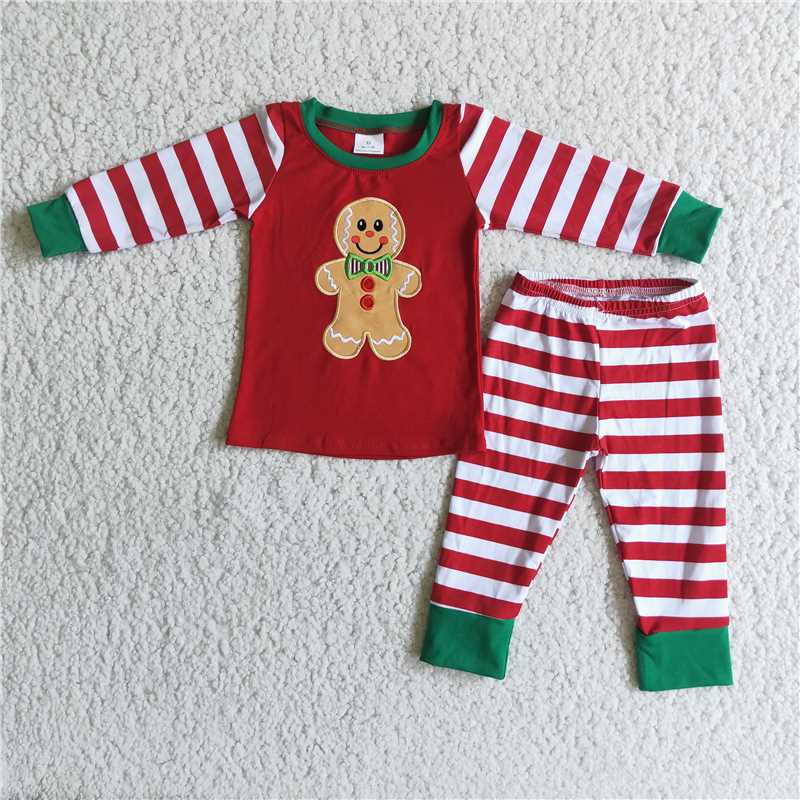 gingerbread boys striped pajamas