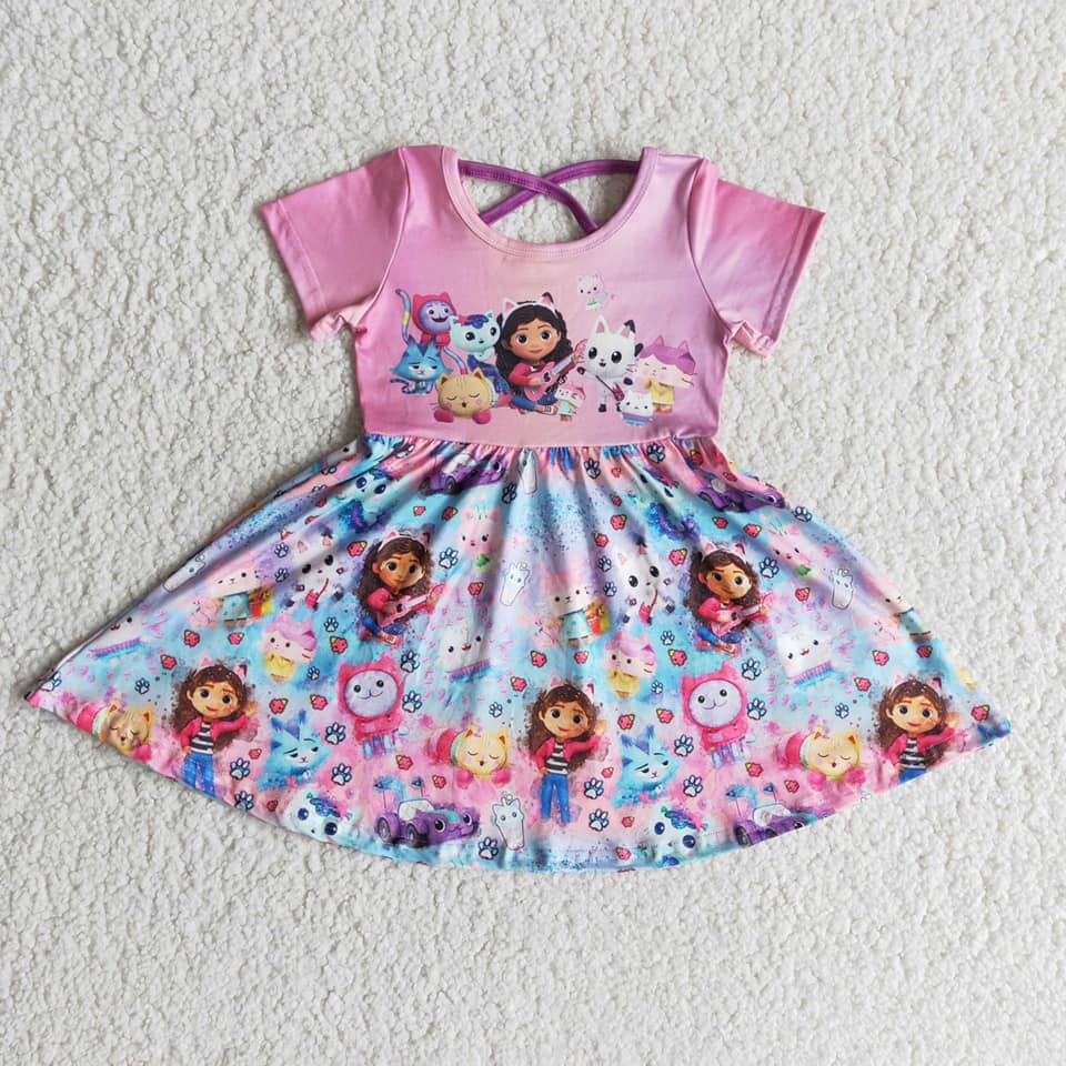 pink summer twirl dress