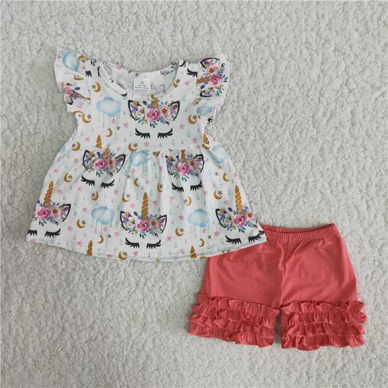 unicorn top pink shorts outfits