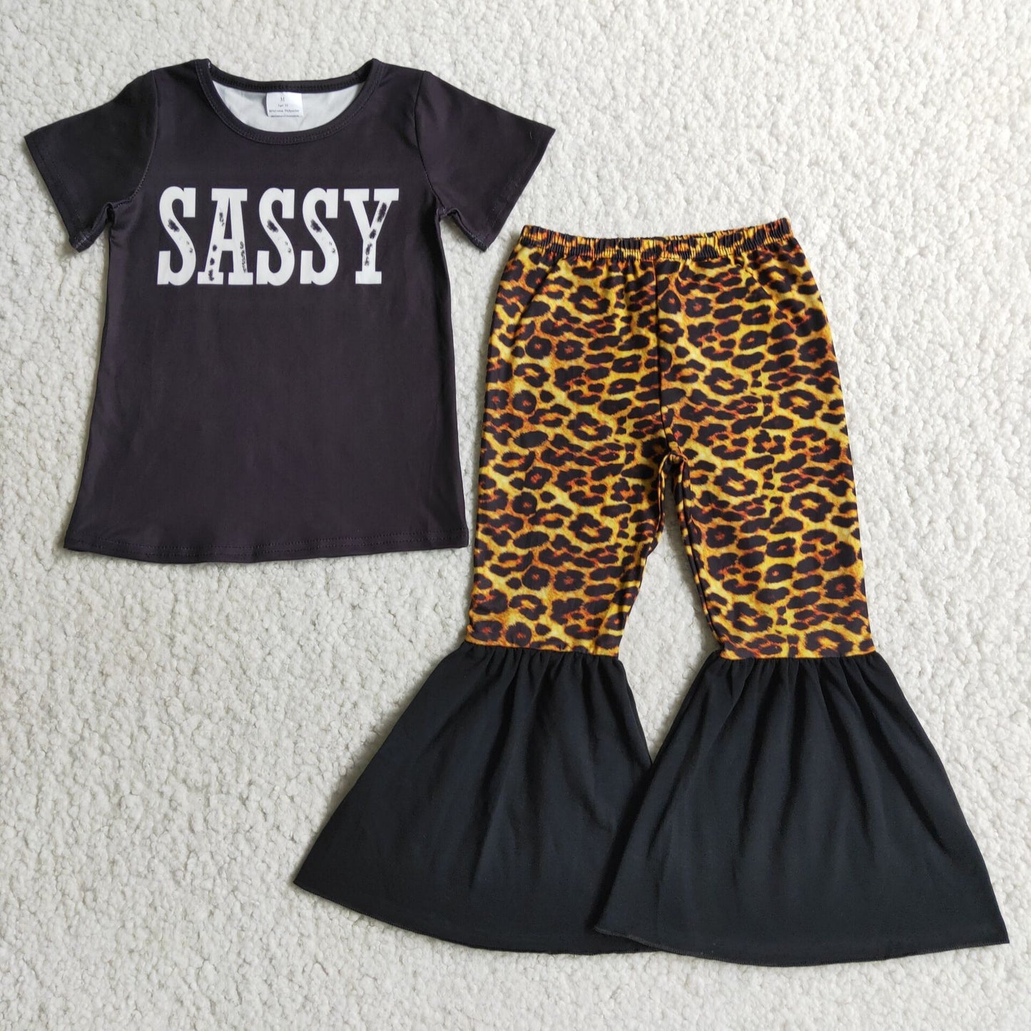 Sassy English Short Sleeve Leopard Print