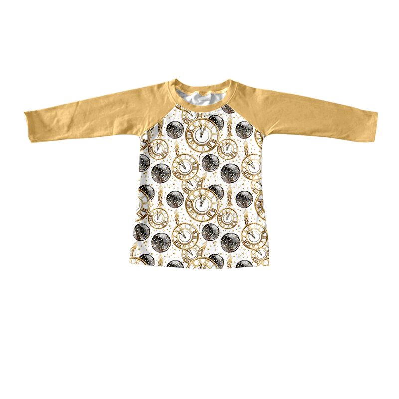 boys polo shirt long sleeve top clock print summer clothing milk silk