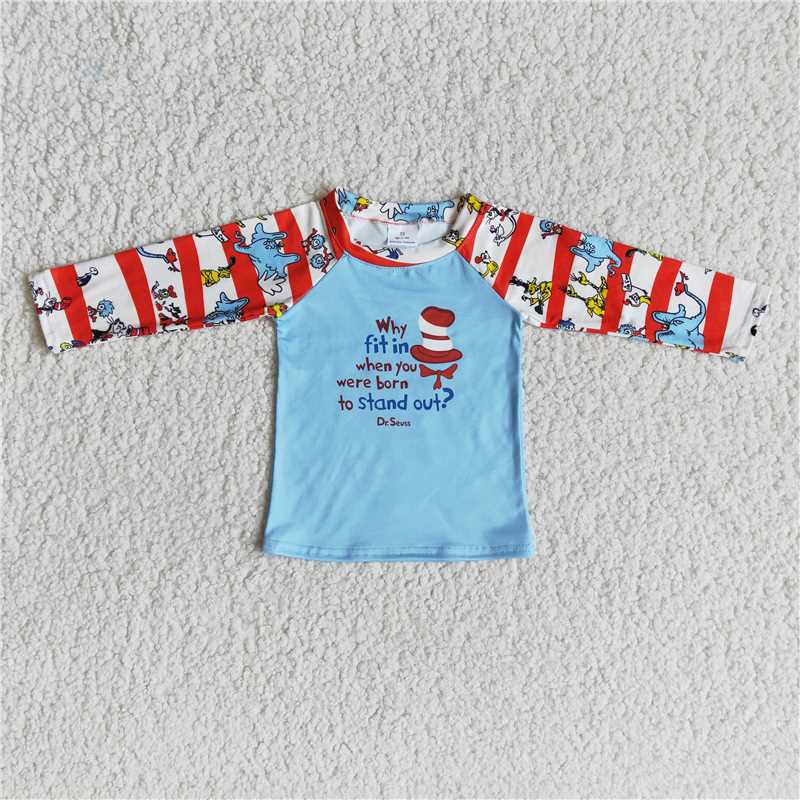 seuss patterned raglan long sleeve top