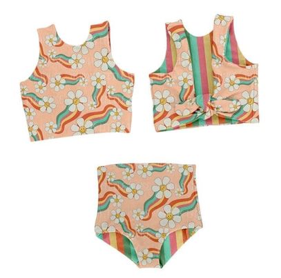 Girls sleeveless top with bummie flower print