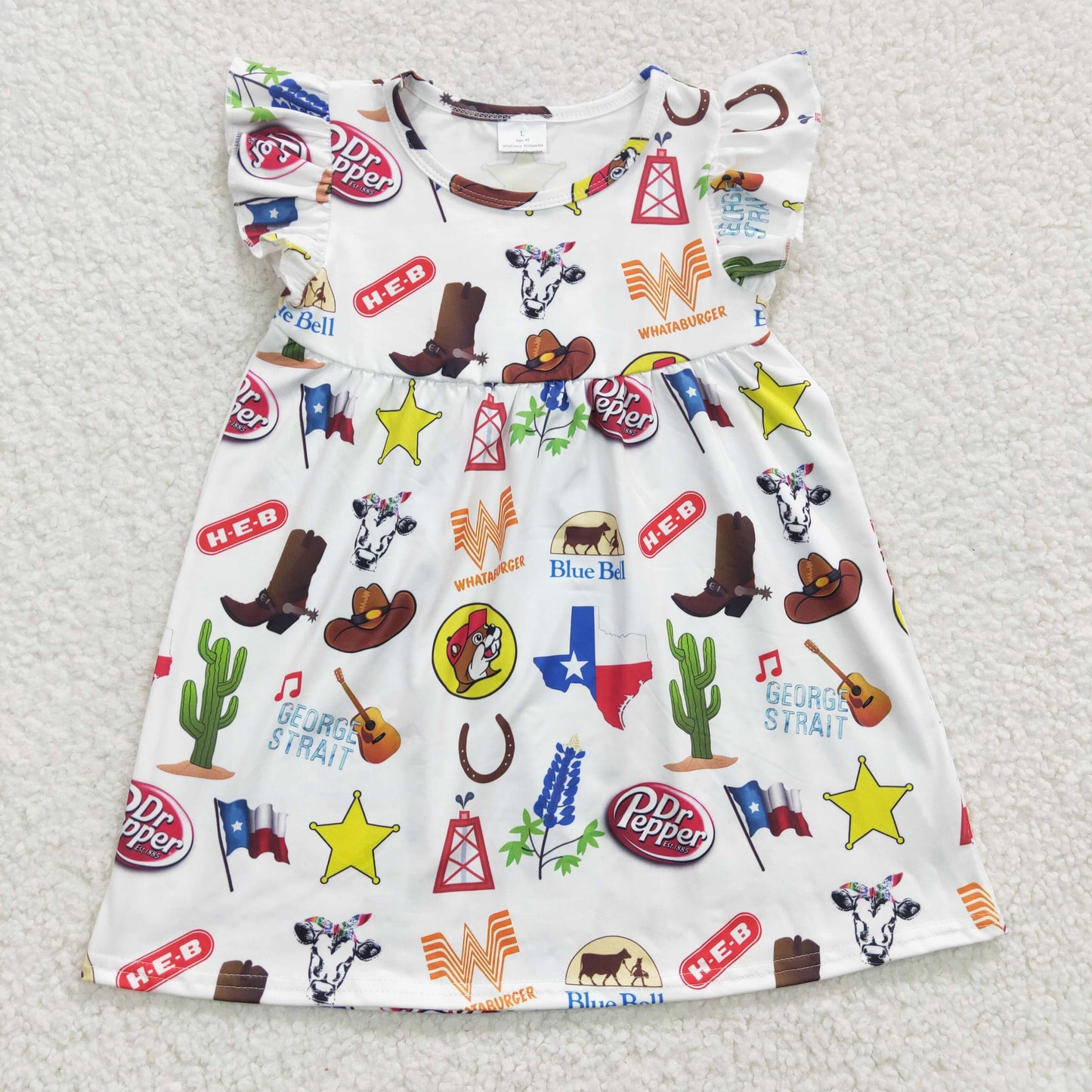 Cute Clothes GSD0260 Baby Girls White Knee Length Dresses