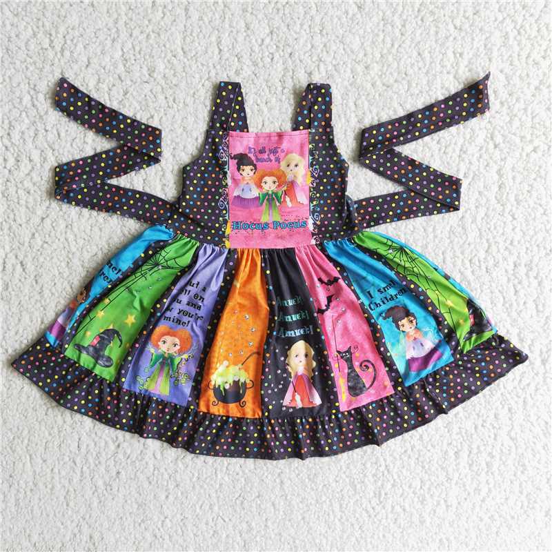 E3-4 children clothing sleeveless dress milk silk Halloween clothes