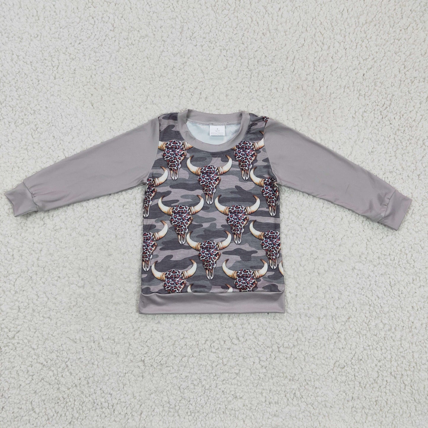 RTS NO MOQ(In Stock ) Cow print long t-shirt boys