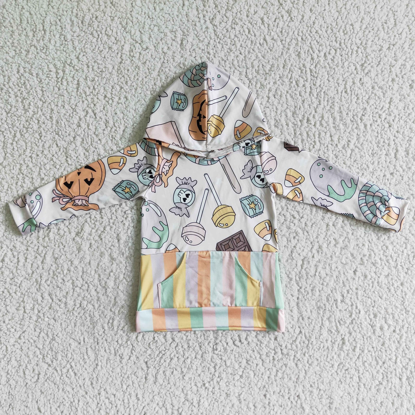 GT0022 Children's Boutique Clothes Little Boy Long Sleeve Shirt Halloween Pumpkin Print