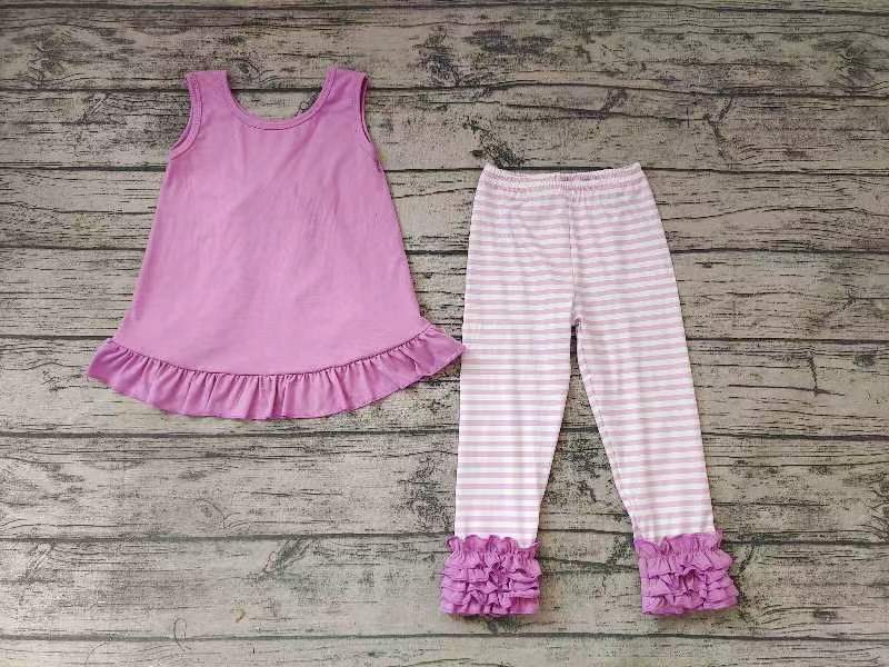Girls purple sleeveless top with long pants