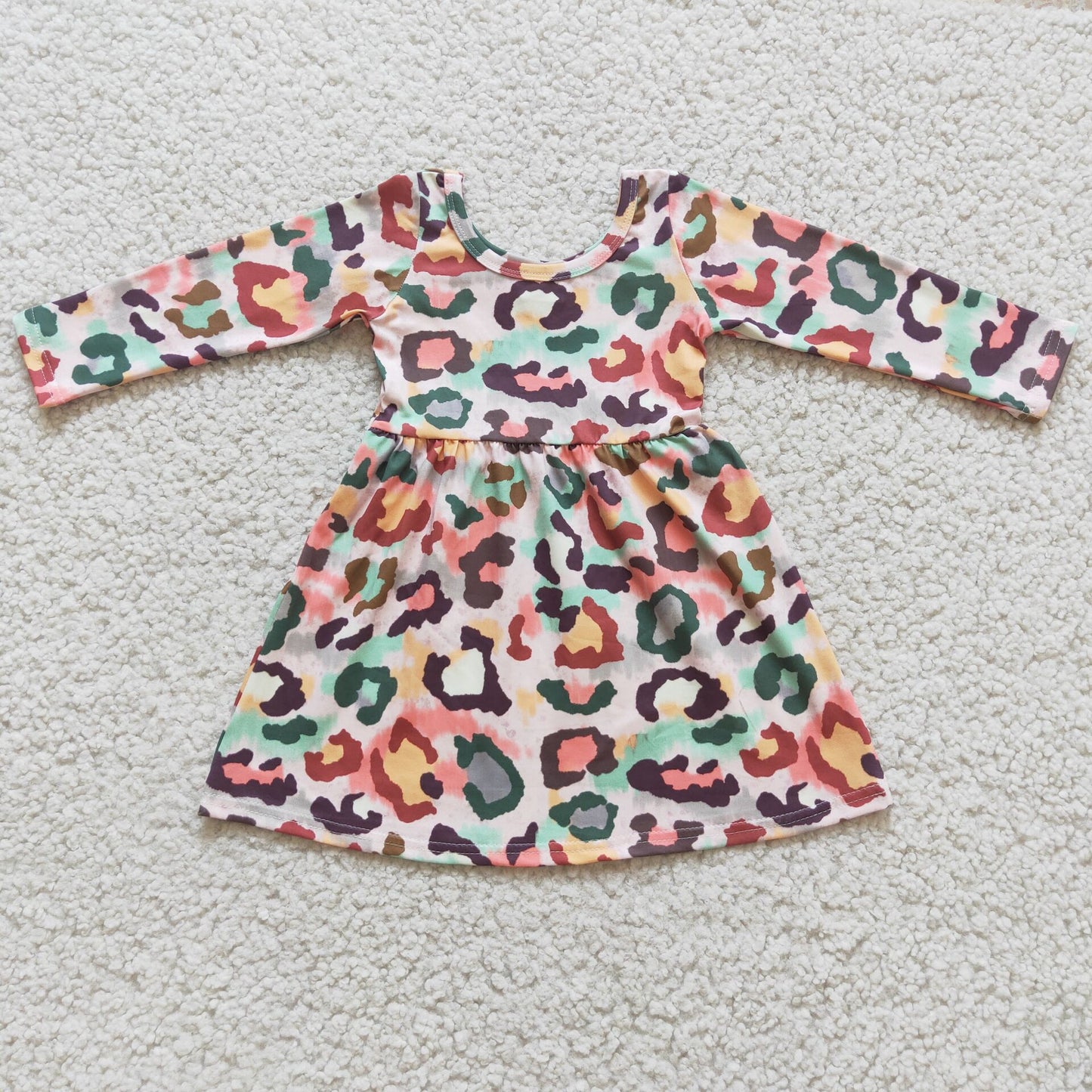 long sleeve leopard dress