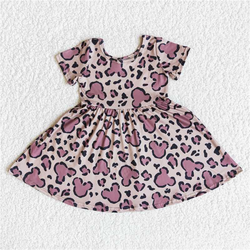 Cute Clothes E13-13 leopard print short sleeve dress