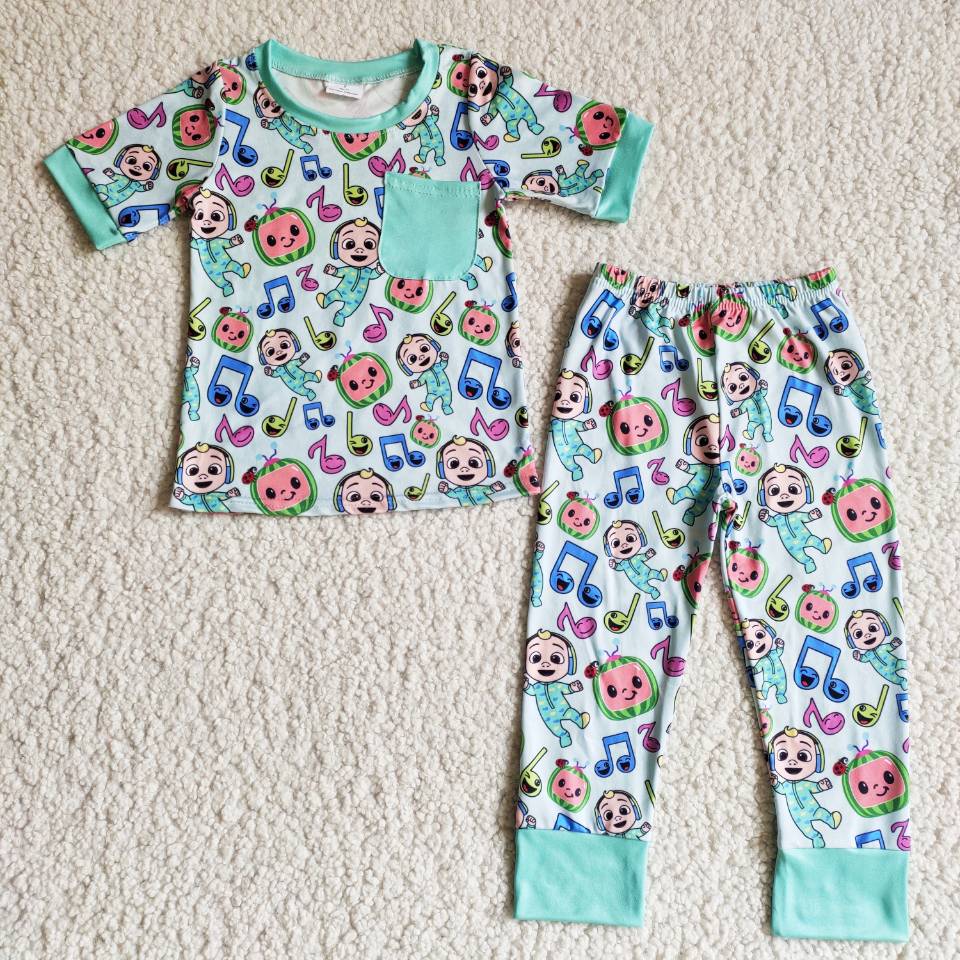 pocket short-sleeved trousers set
