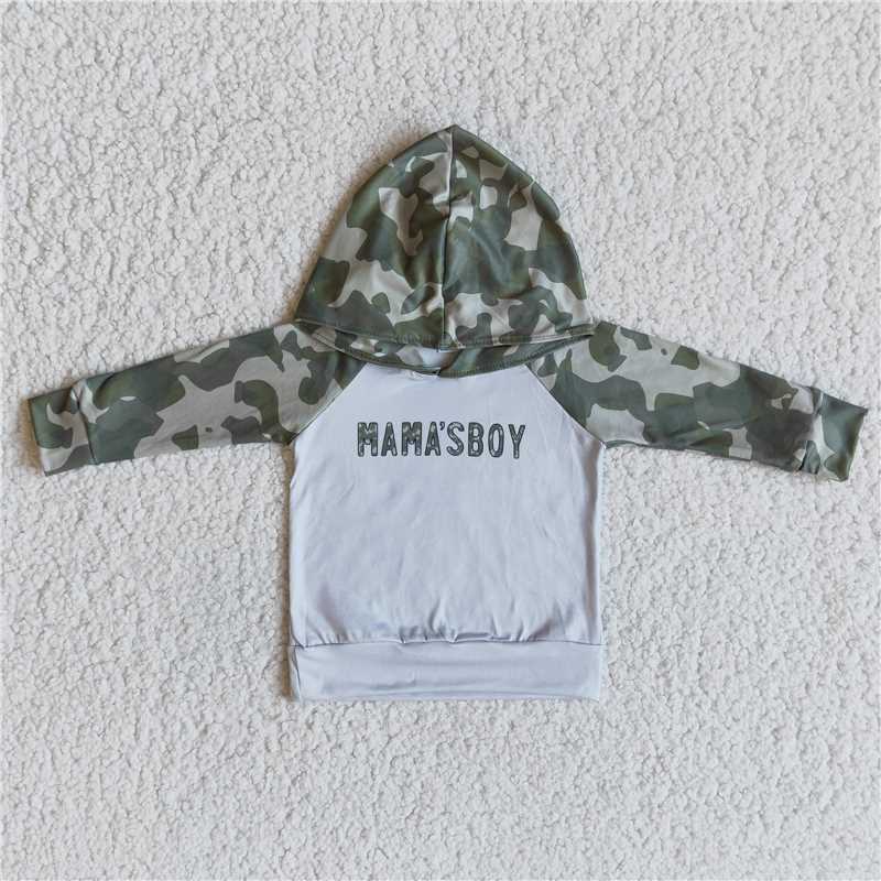 mamas boy children's hooded long-sleeve top