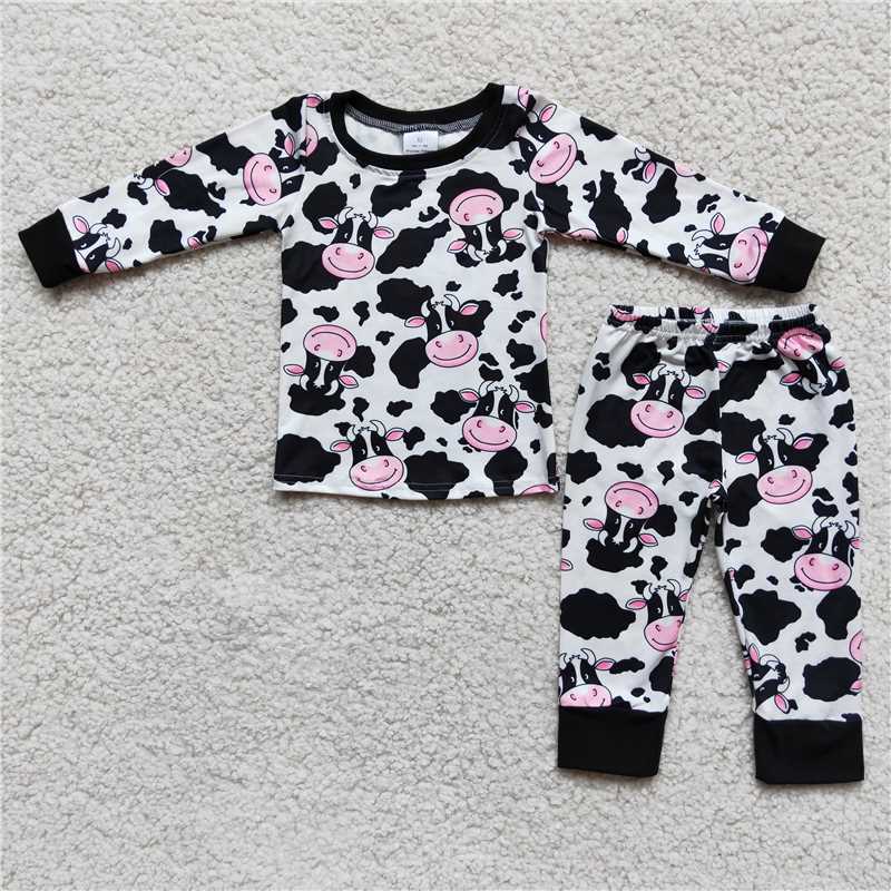 RTS NO MOQ(In Stock) 6 A7-1 Boys Cow Pajama Set