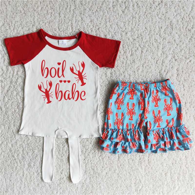 red lobster babe short pants set
