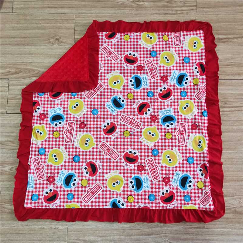 6 B5-11 smile plaid red lace blanket