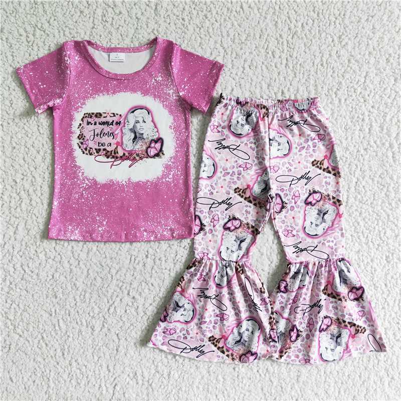 GSPO0107 girls outfit Short Sleeve and long pants sets
