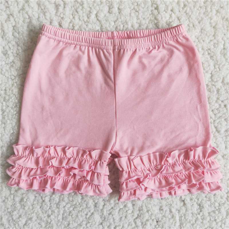 LIGHT pink ruffle cotton icing shorts