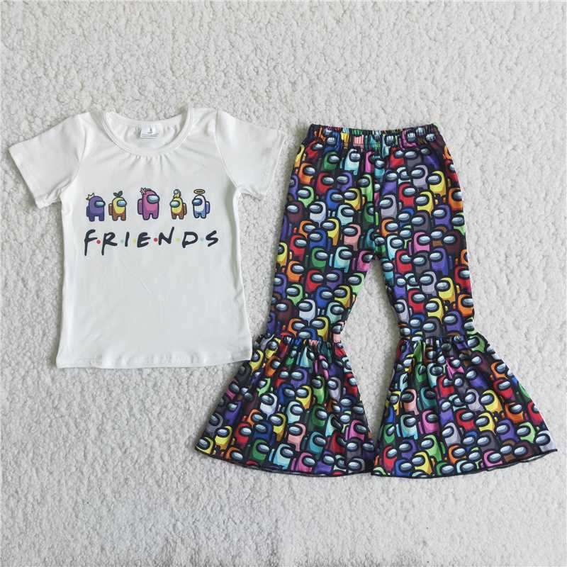game friends pattern long pants set