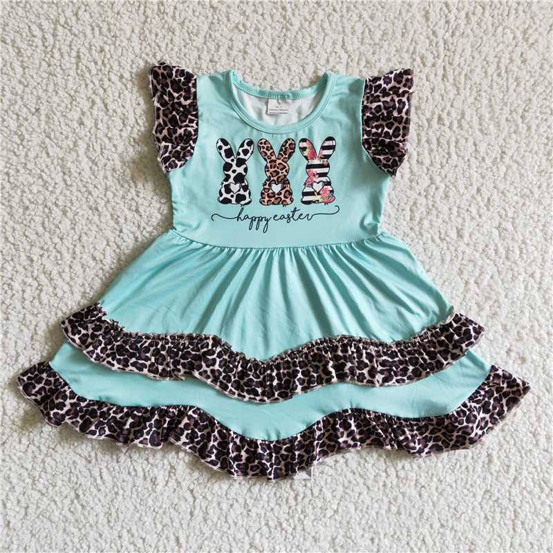 Easter Bunny Green Leopard Dress EC0006