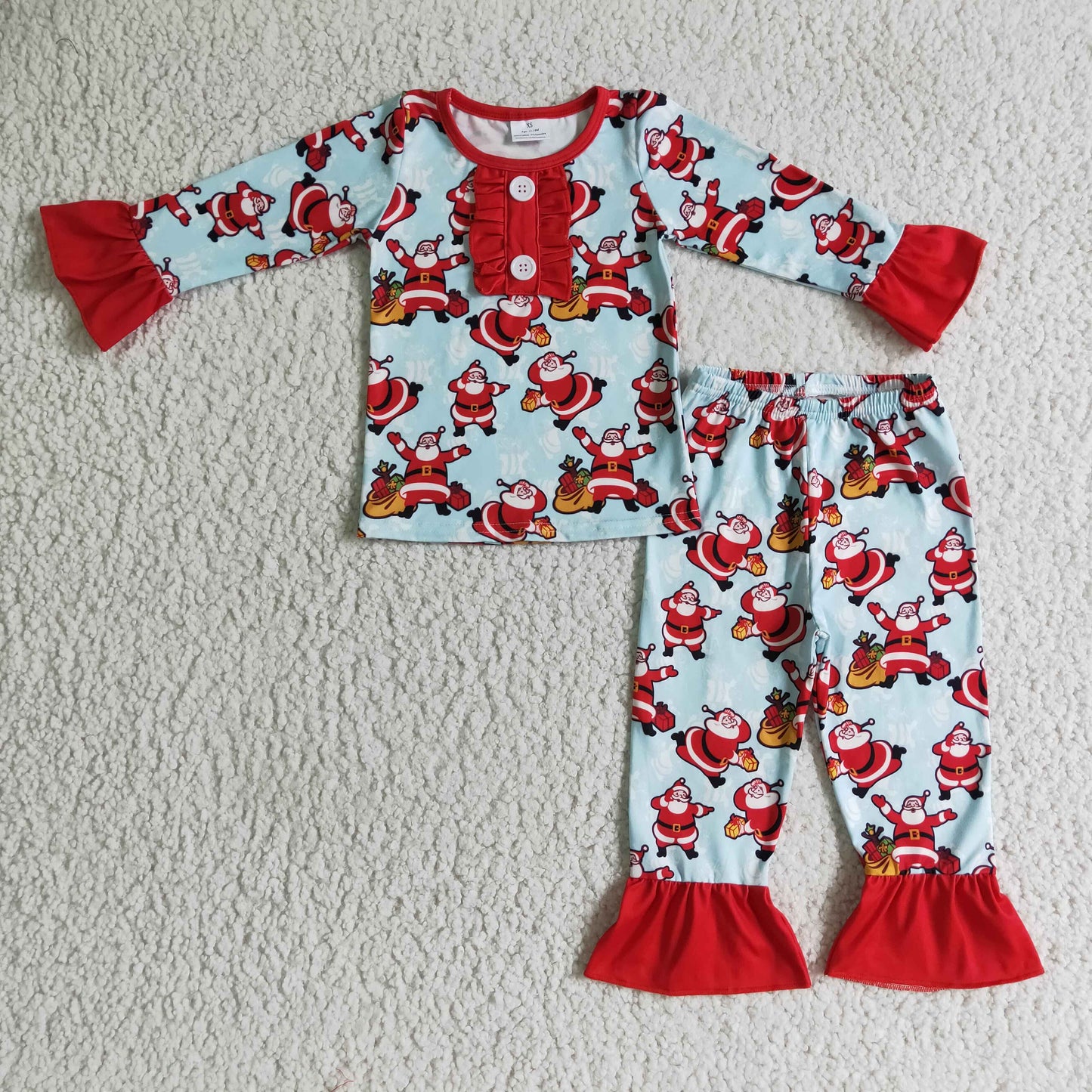 RTS NO MOQ ETA 5/7days arrived GLP0082 Kids Clothing Girls Christmas Long Sleeve Top With Pants