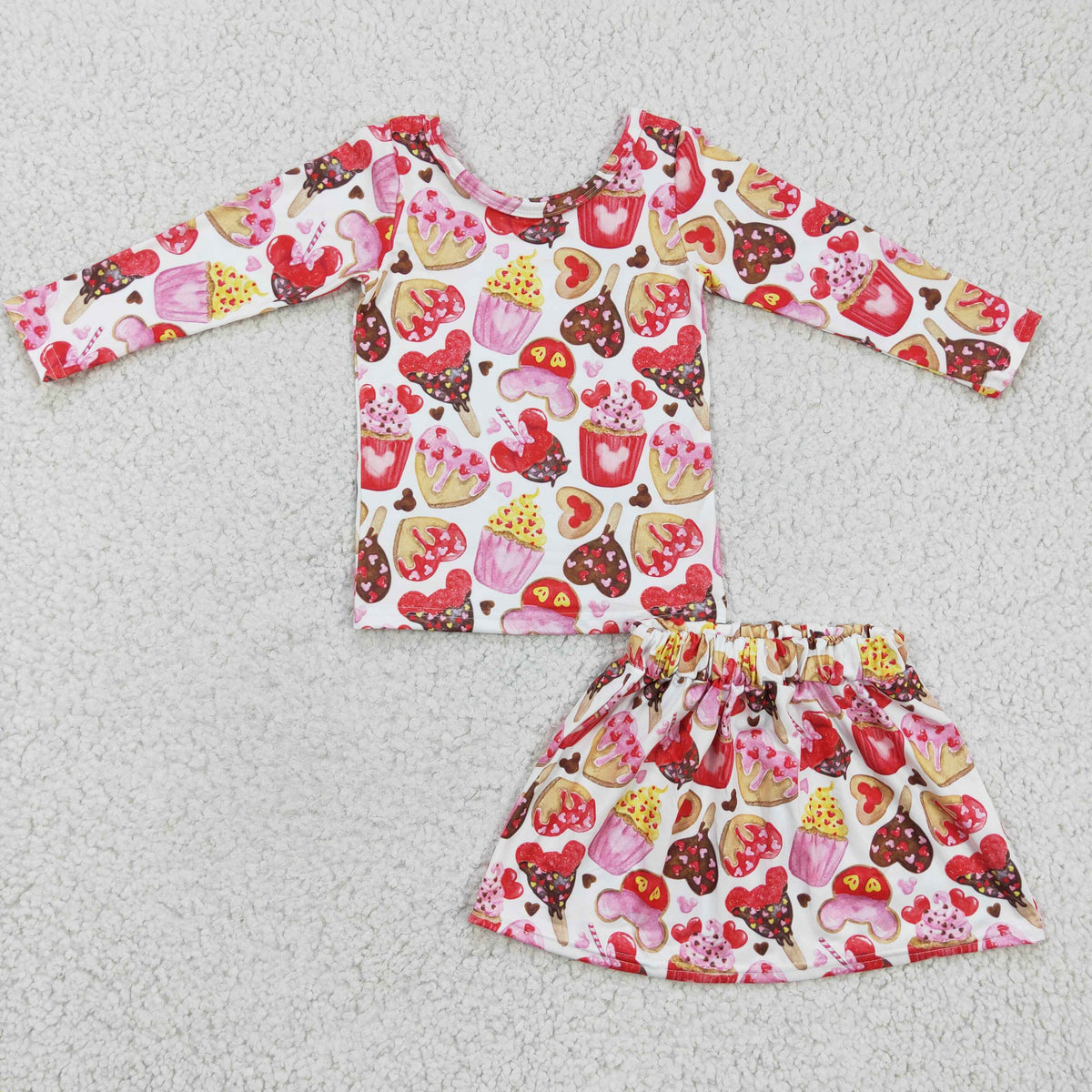GLD0176 girls outfit long-sleeve top with short dress set