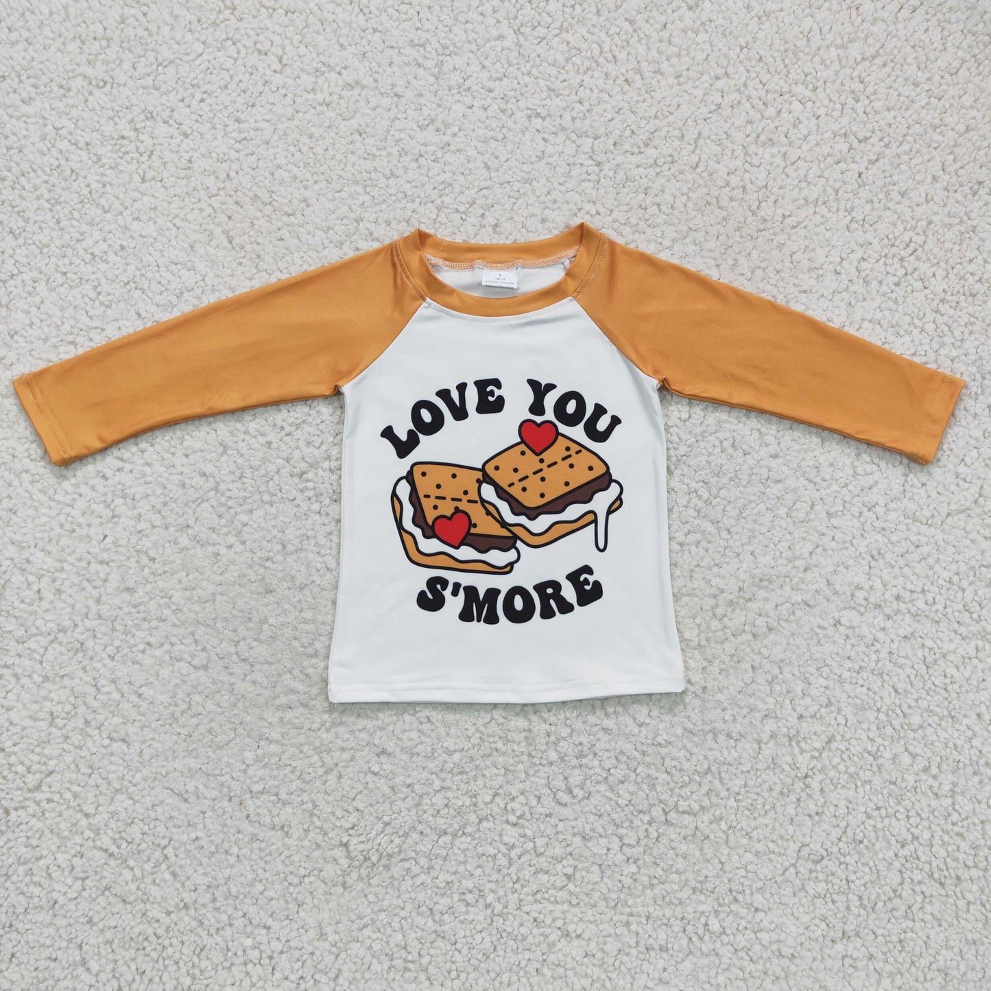 RTS NO MOQ(In Stock ) boys Valentine's Day shirt long sleeve top cake print clothing milk silk