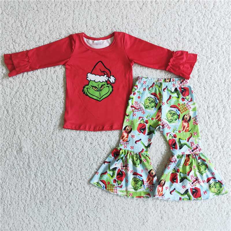 6 C9-25 kids Christmas set long sleeve top with pants set