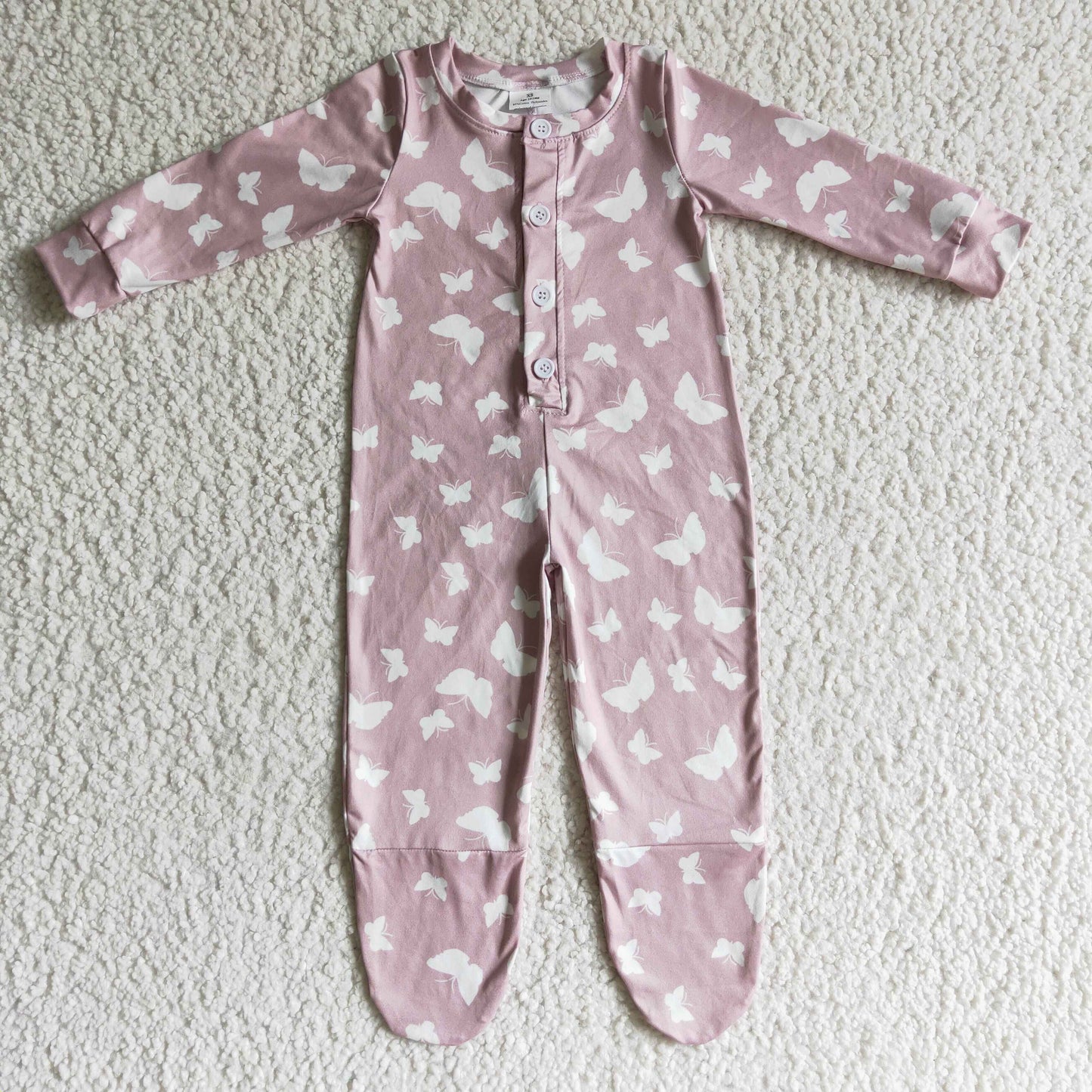 RTS NO MOQ ETA 5/7days arrived LR0118 Baby Pink Bow Long Sleeve Bodysuit Romper