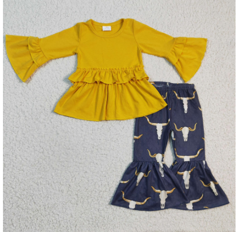 yellow top with bell pants girls outfits