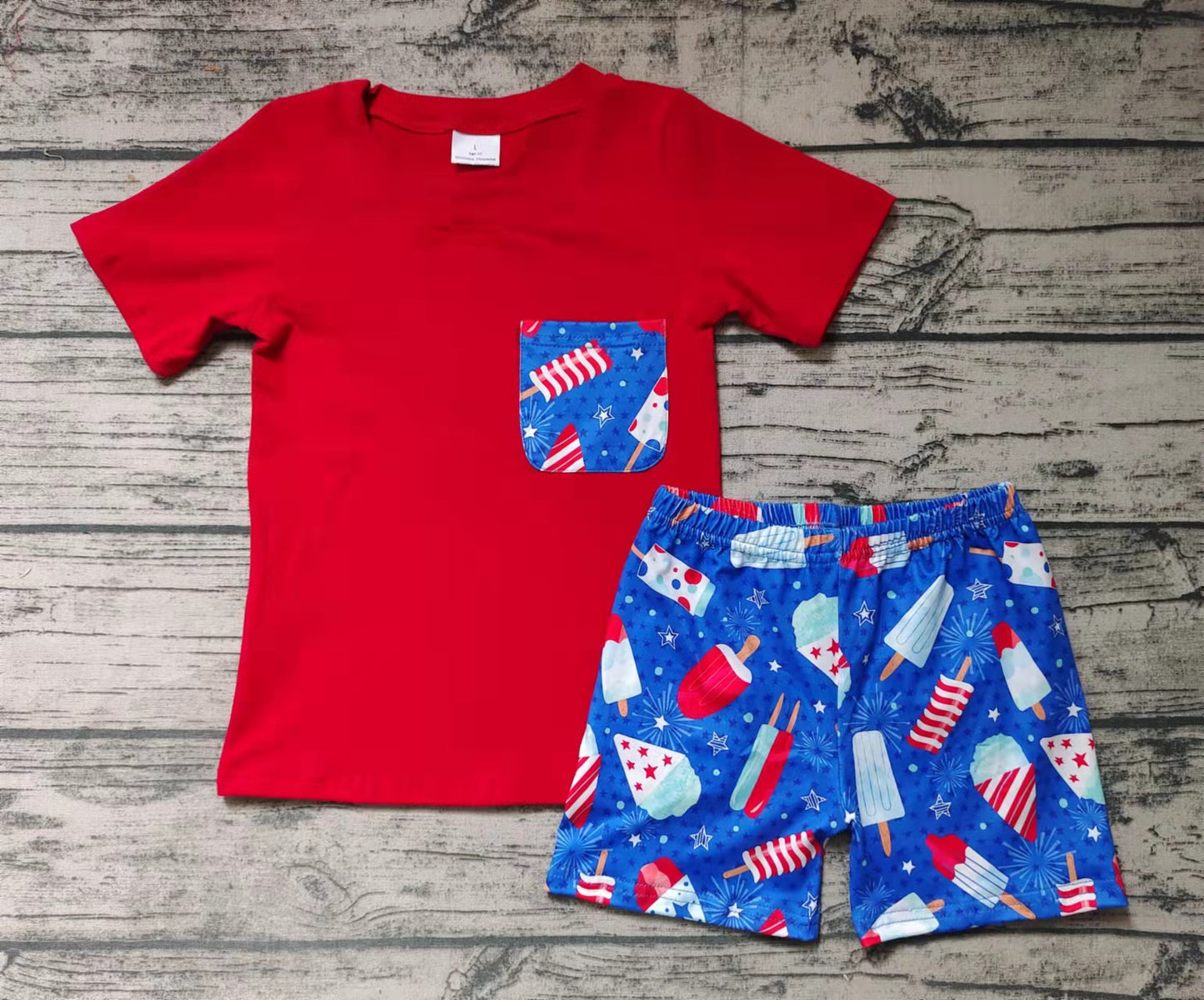 boys red with shorts outfits