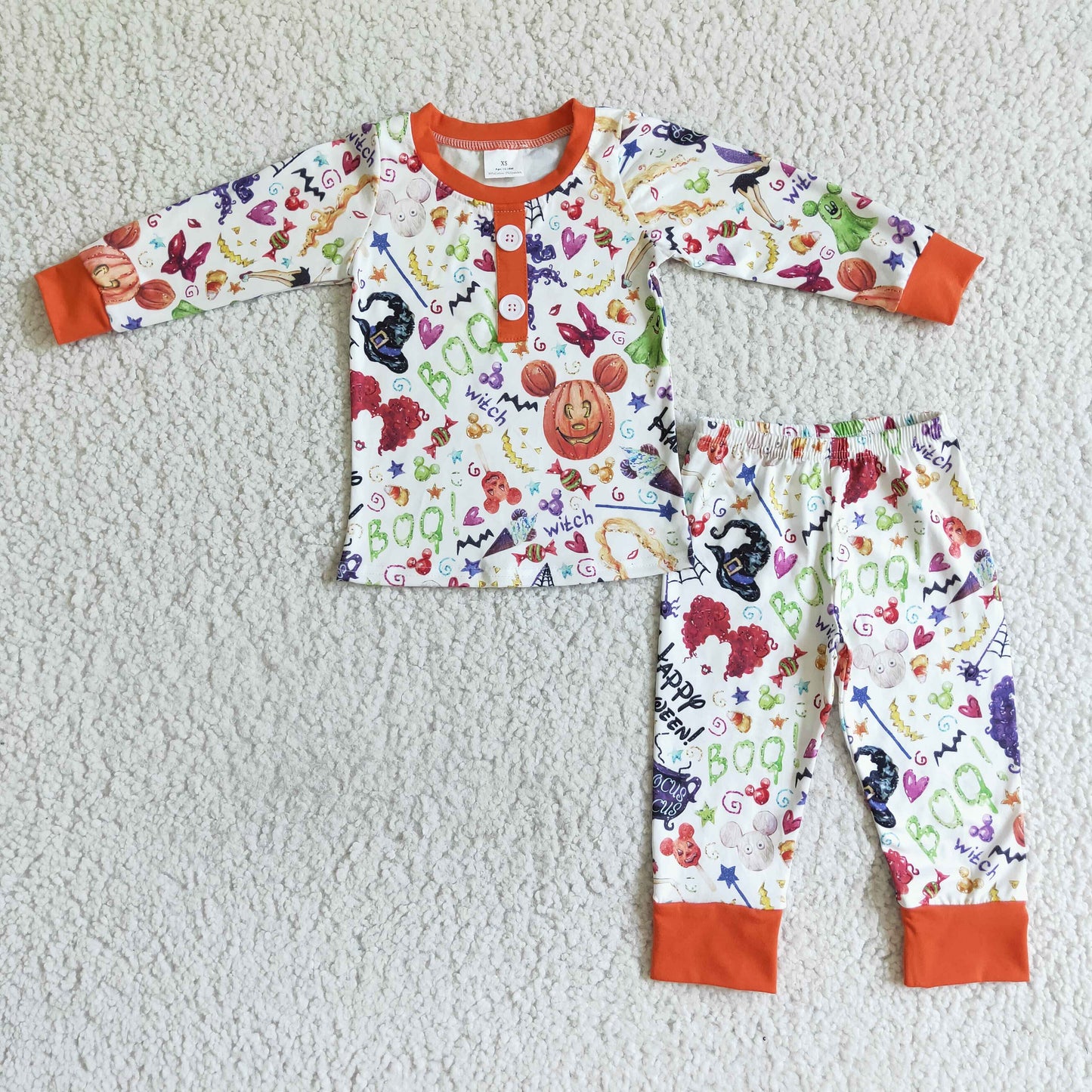 BLP0046 Boys outfit Halloween Long Sleeve Long Pants Print Pajamas Set