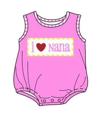 girls summer romper I love nana