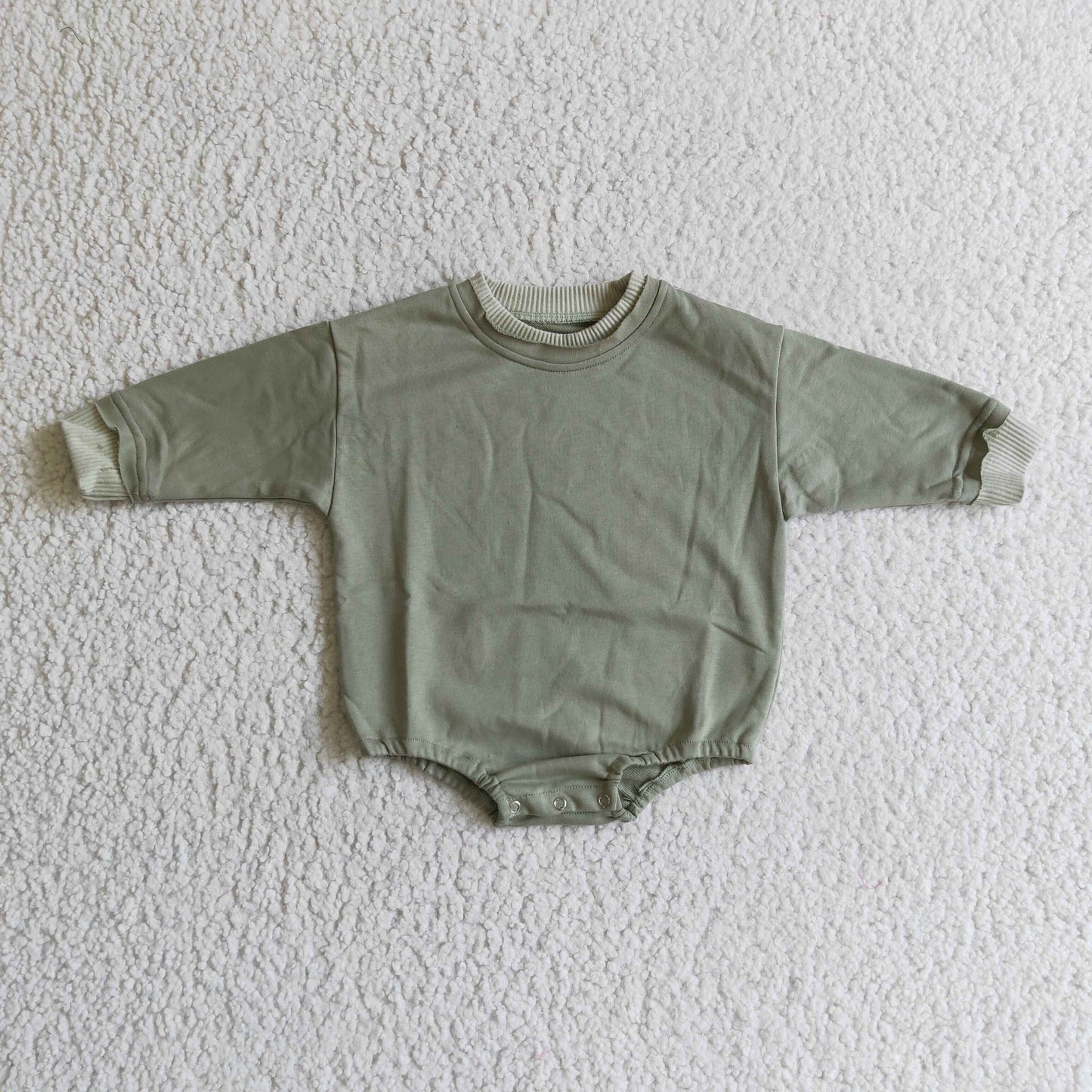 LR0218 baby clothing Bean Paste Green long sleeve bodysuit milk silk baby romper