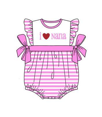 girls summer romper I love nana