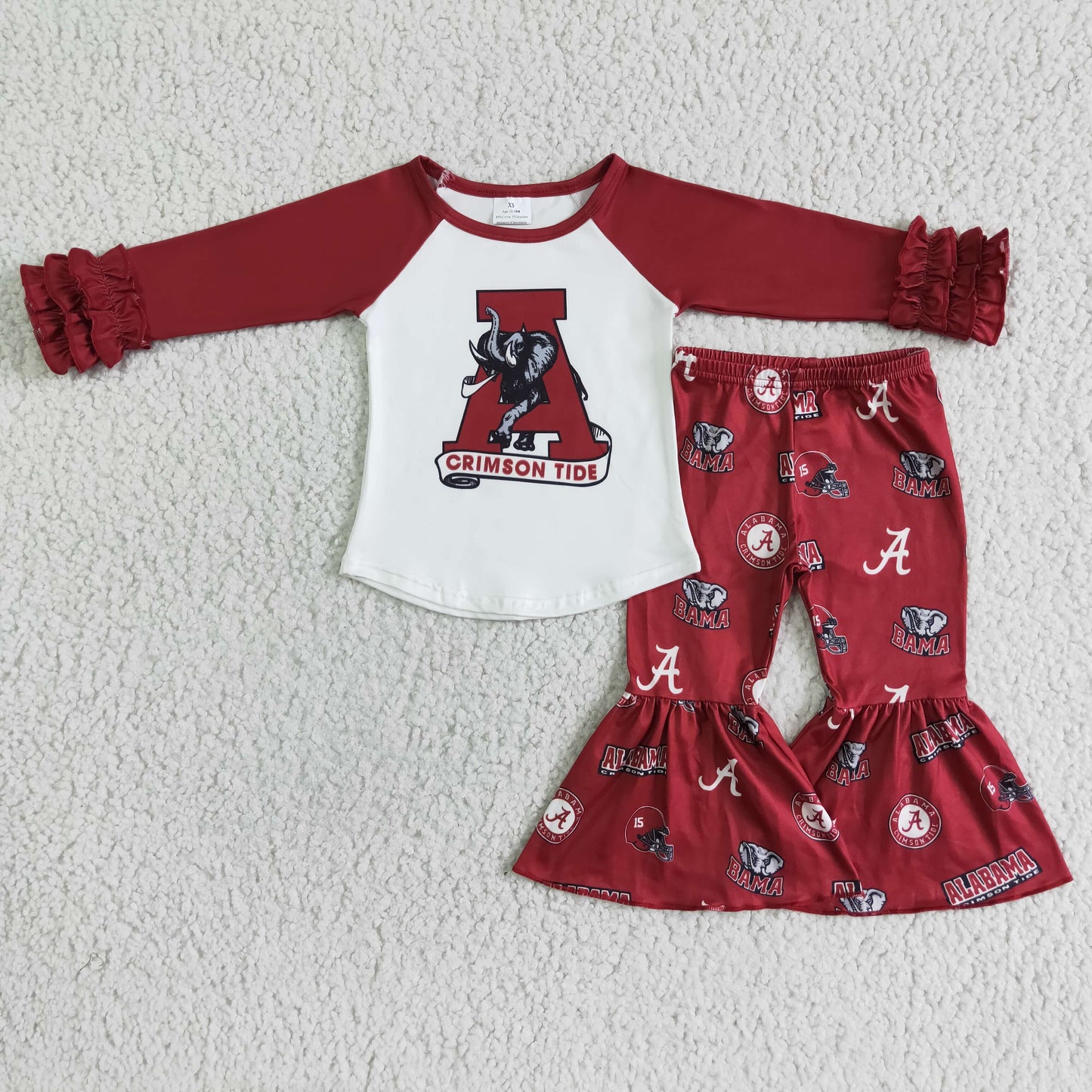 RTS NO MOQ ETA 5/7days Arrived 6 A25-1 Elephant Pleated Red Long Sleeve Flared Pants Set