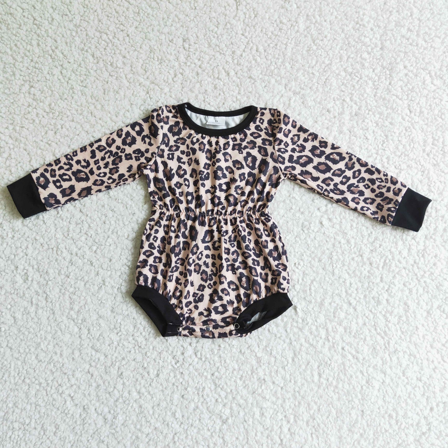 RTS NO MOQ ETA 5/7days arrived LR0108 baby clothing Leopard print long sleeve bodysuit milk silk baby romper