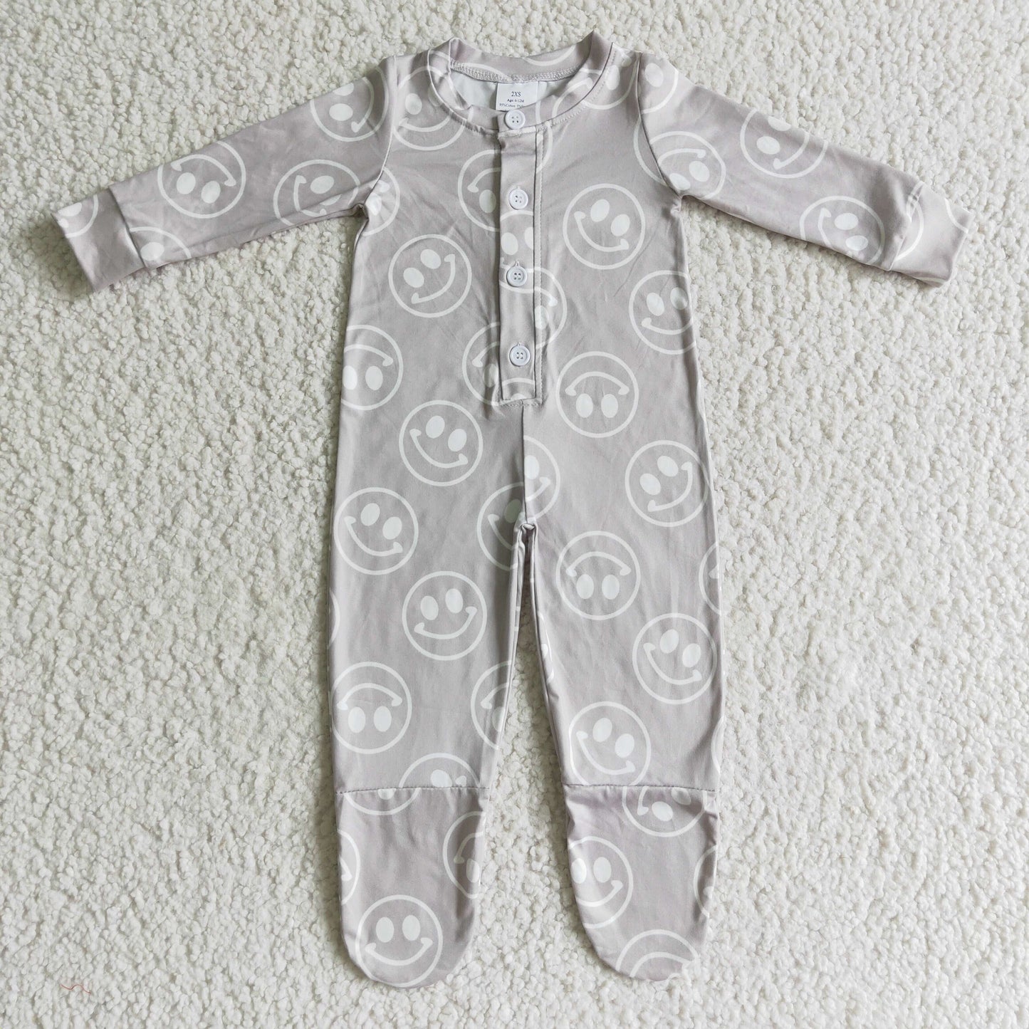 RTS NO MOQ ETA 5/7days arrived LR0114 Baby Smile Print Long Sleeve Bodysuit Romper
