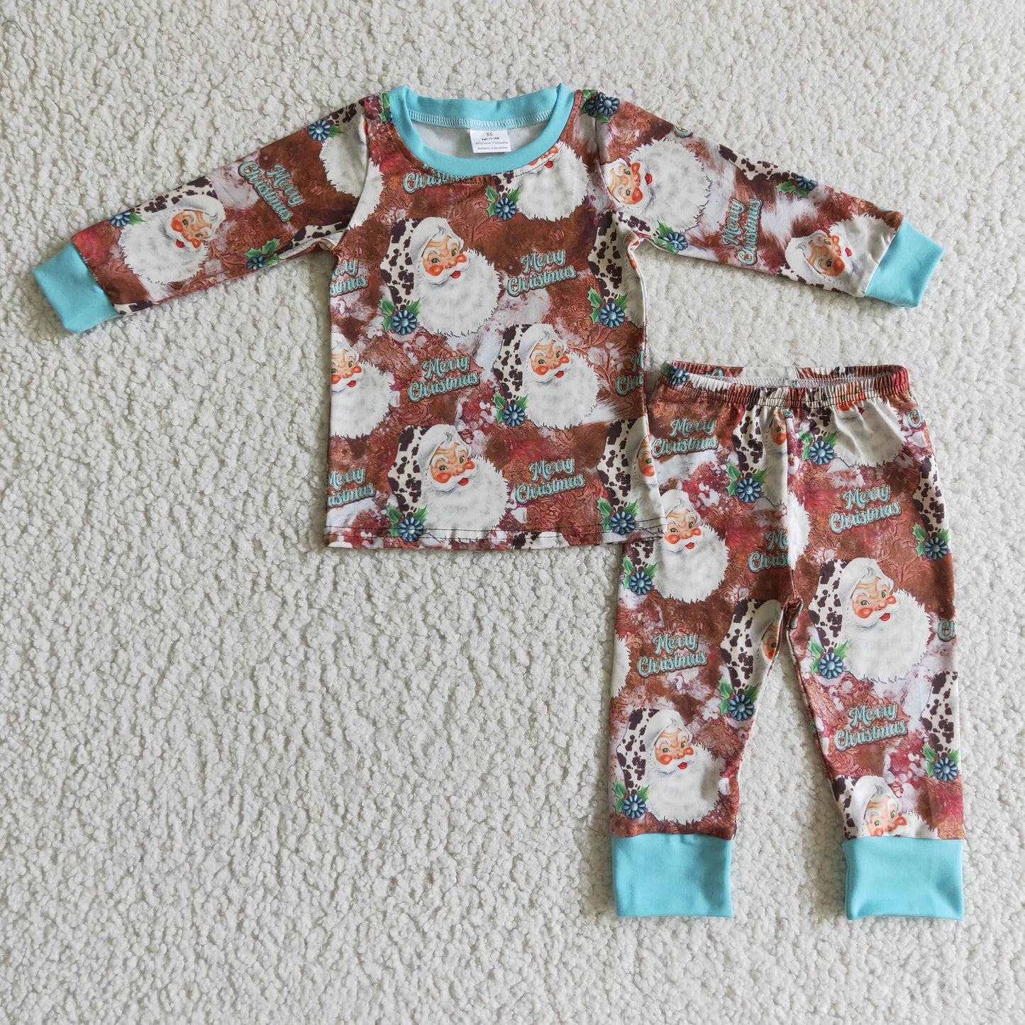 RTS NO MOQ ETA 5/7days arrived BLP0097 Kids Clothing Boys Christmas Long Sleeve Top With Pants Santa Claus