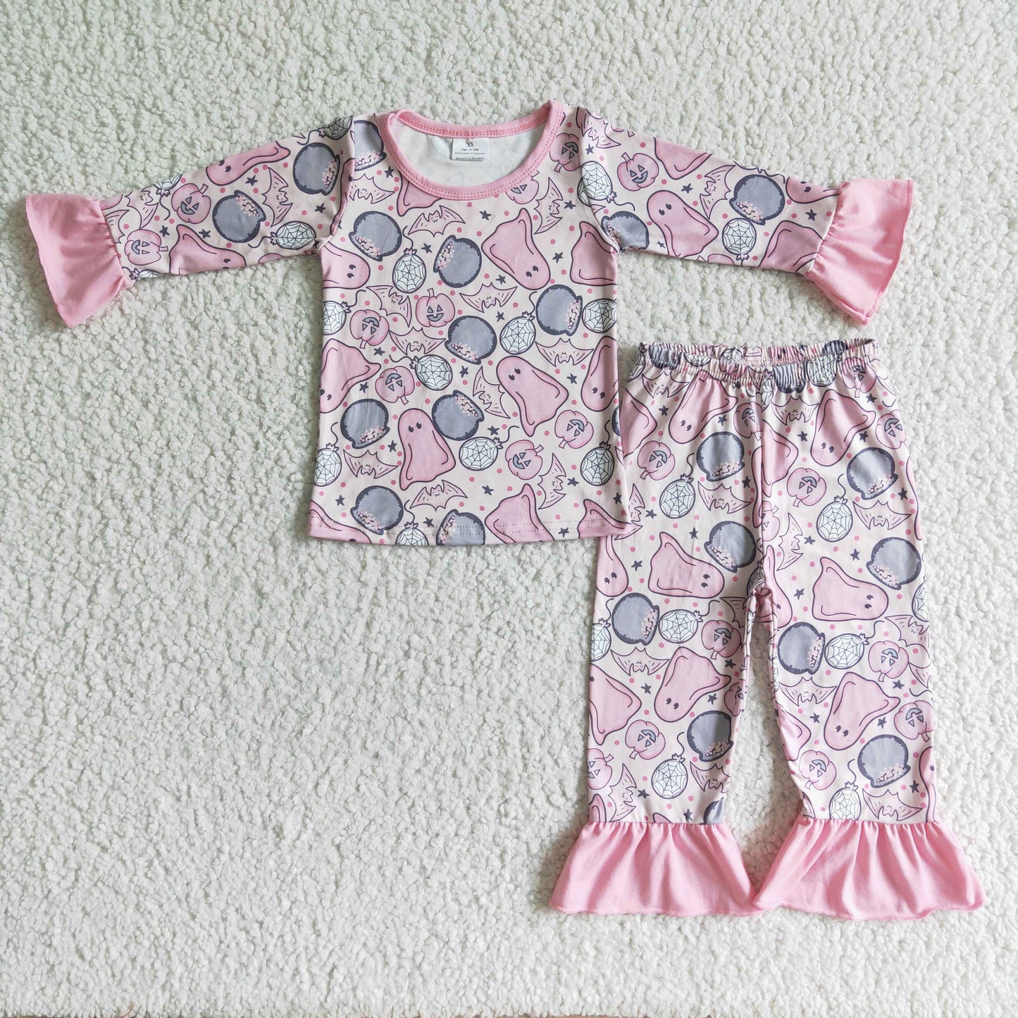 6 A30-14 girl halloween pink long sleeve trousers pajamas