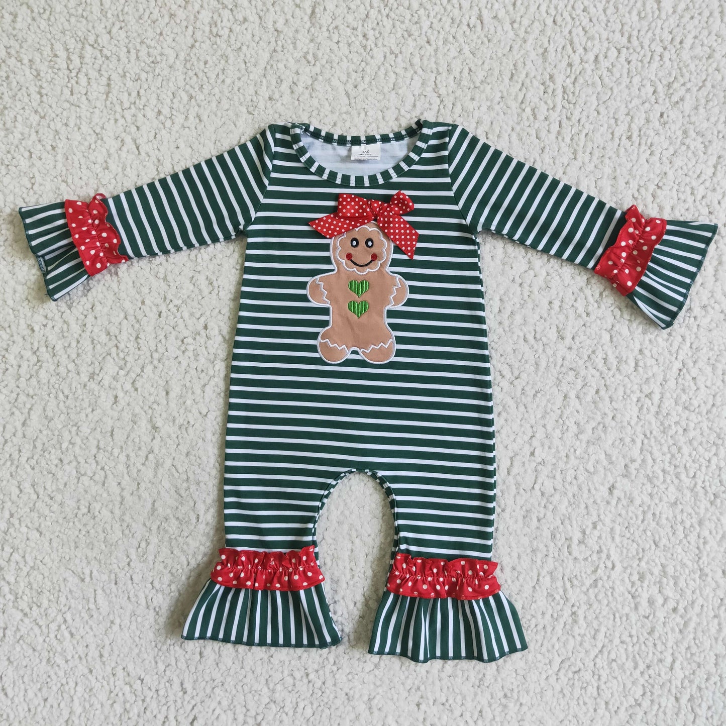 6C10-6 Newborn girls romper christmas holiday long sleeves long pants baby clothing romper