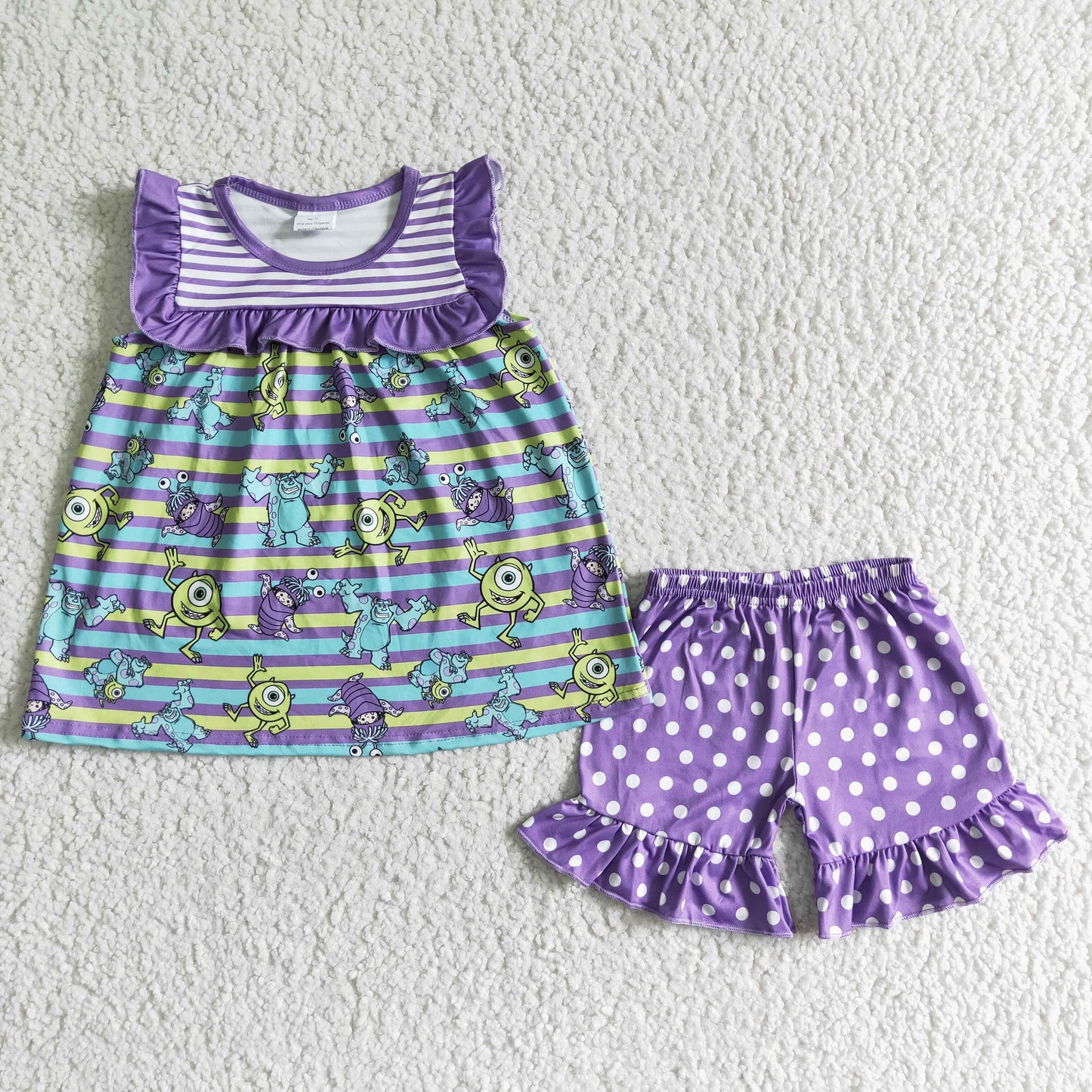 PURPLE TOP WITH SHORTS OUTFITS