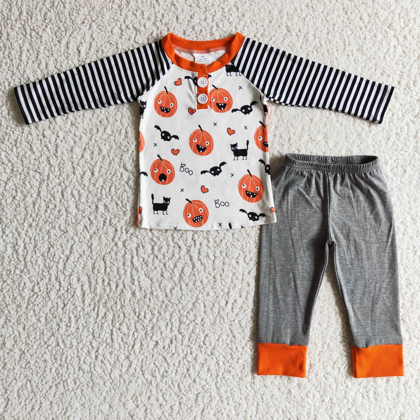 BLP0072 Kids Halloween Clothing Boys Long Sleeve Top And Long Pants Pajamas Set