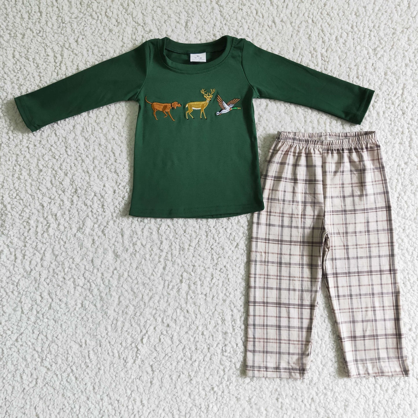 BLP0064 Kids Clothing Boys Short Sleeve Top And Long Pants Animal Print
