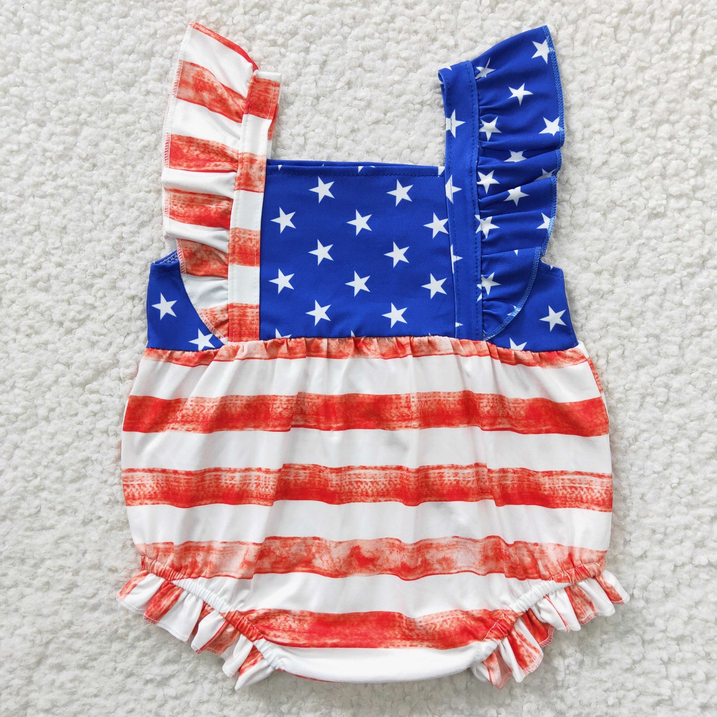SR0326 National Day star stripe jumpsuit with flying sleeves