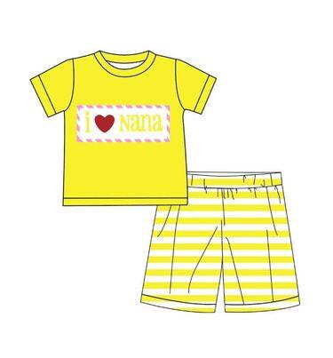 boys short sleeve with short pants I love nana