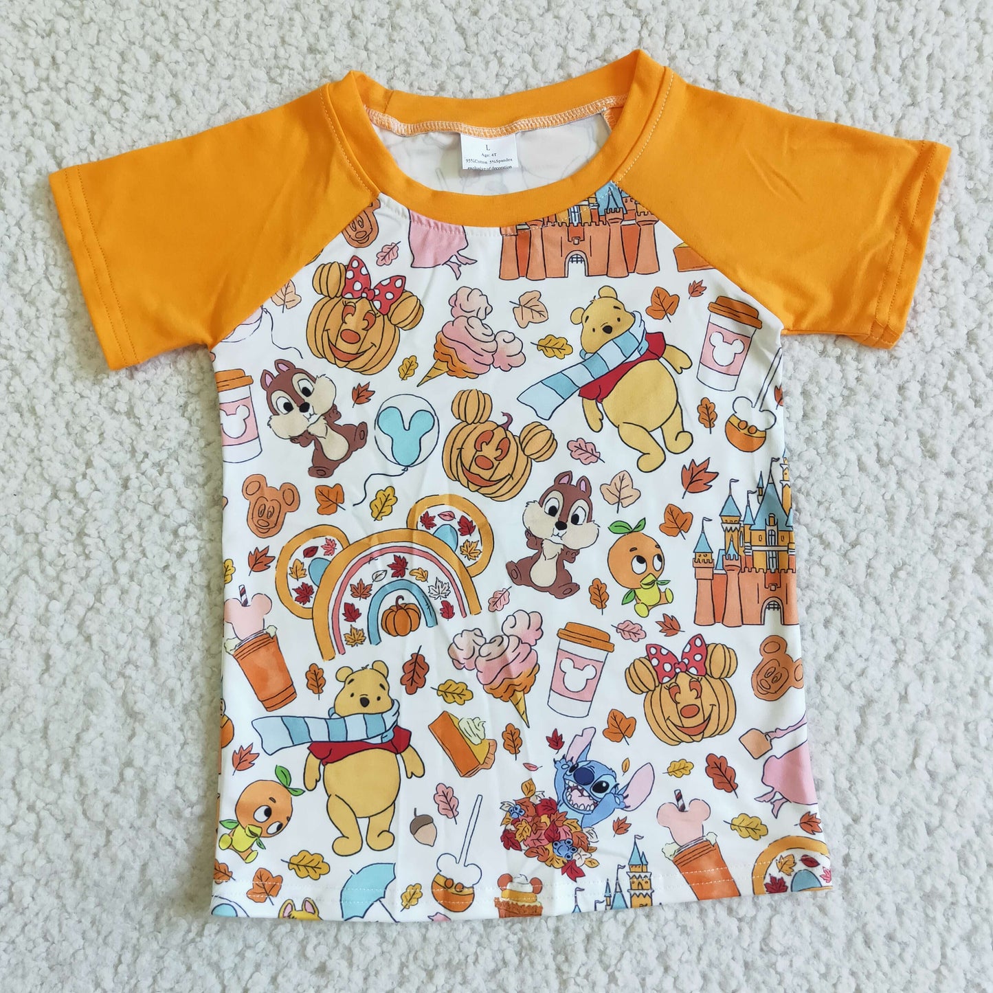 BT0044 Boys Halloween Short Sleeve Top Cartoon Print
