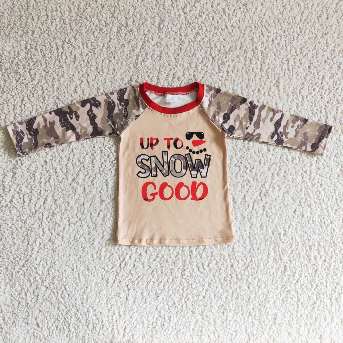 BT0097 boys print long sleeve Christmas t-shirt